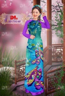 Vải áo dài  phong cảnh 5581 AD 5581