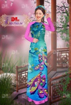 Vải áo dài  phong cảnh 5581 AD 5581