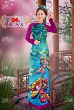 Vải áo dài  phong cảnh 5581 AD 5581